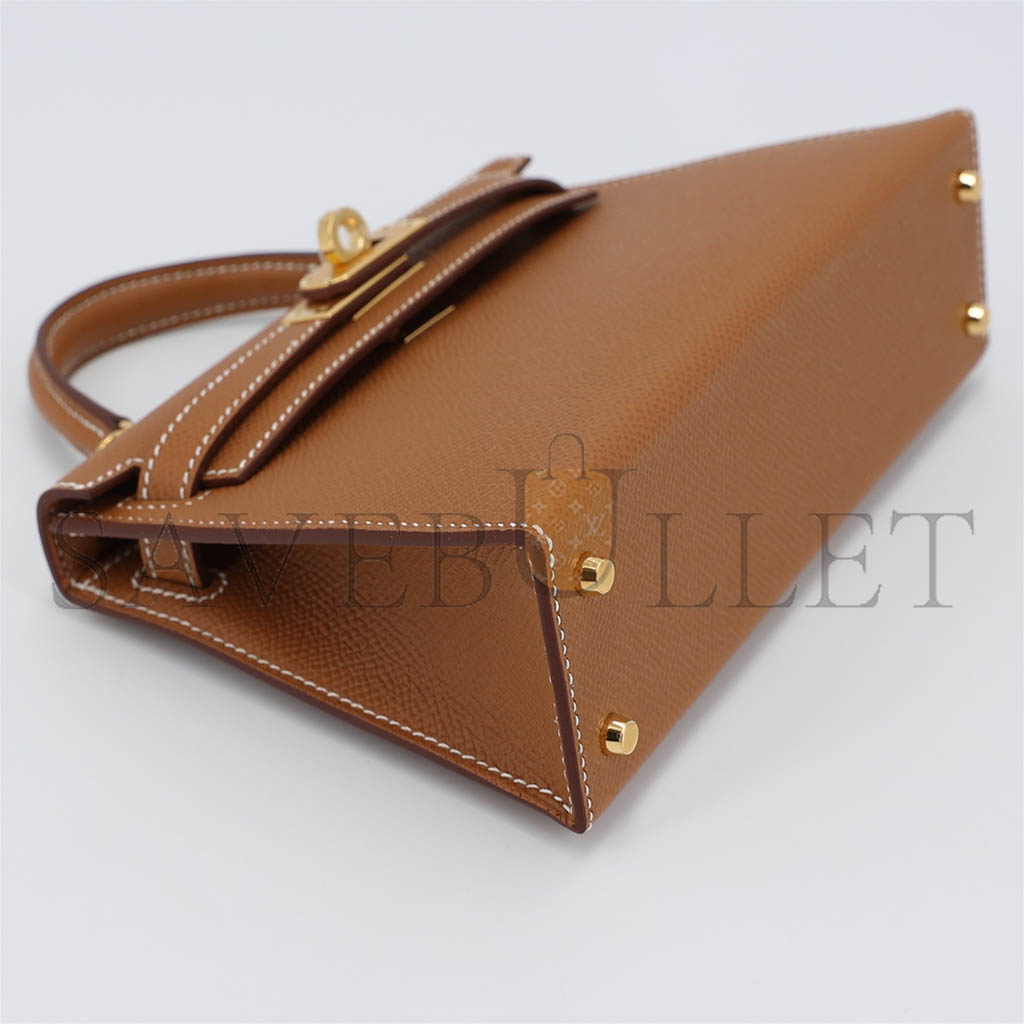 h**mes mini kelly second generation G01den brown gold epsom (19*12*5.5cm)